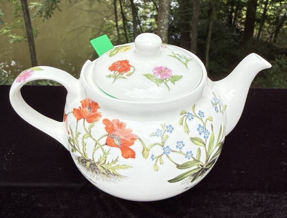 ST. GEORGE WHITTARD OF CHELSEA THE CHATSFORD White Botanical teapot EUC